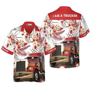 Trucker Summer Shirt / Trucker Hawaiian Shirt / Trucker Beach Shirt